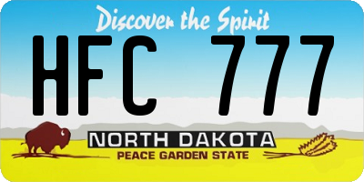 ND license plate HFC777