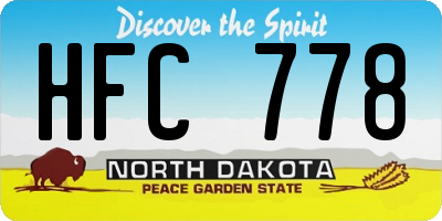 ND license plate HFC778