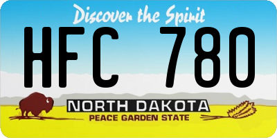 ND license plate HFC780