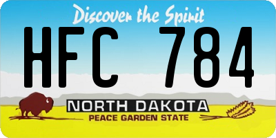 ND license plate HFC784