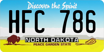 ND license plate HFC786