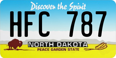 ND license plate HFC787