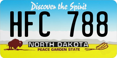 ND license plate HFC788