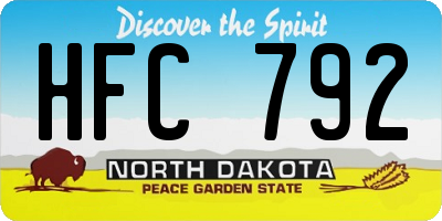 ND license plate HFC792