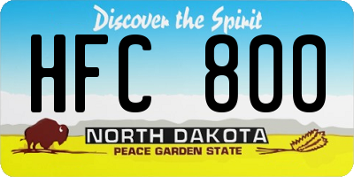 ND license plate HFC800