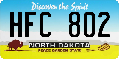 ND license plate HFC802