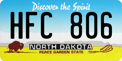 ND license plate HFC806