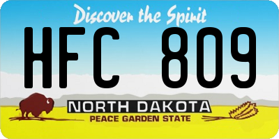 ND license plate HFC809