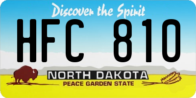 ND license plate HFC810