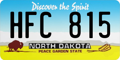 ND license plate HFC815