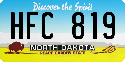ND license plate HFC819