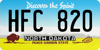 ND license plate HFC820