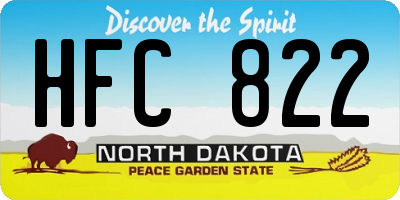 ND license plate HFC822
