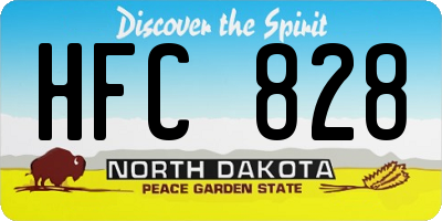 ND license plate HFC828