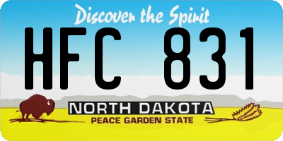ND license plate HFC831
