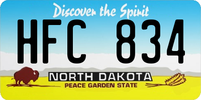 ND license plate HFC834