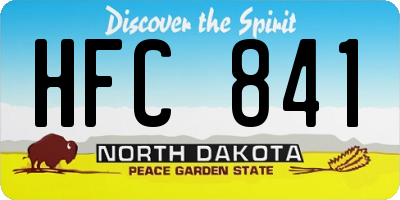 ND license plate HFC841
