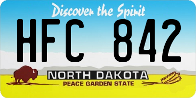 ND license plate HFC842