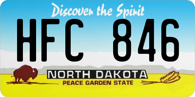 ND license plate HFC846