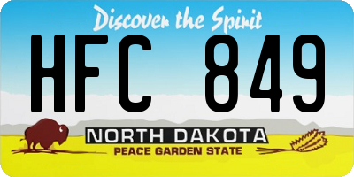 ND license plate HFC849