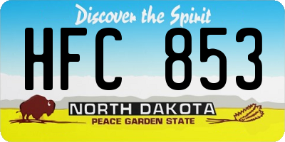 ND license plate HFC853
