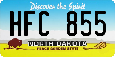 ND license plate HFC855