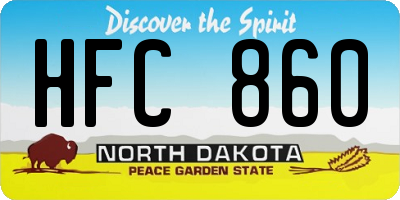 ND license plate HFC860