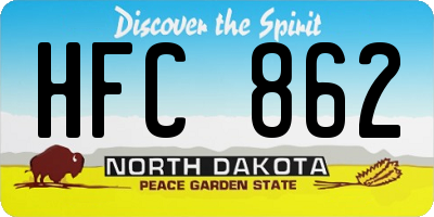 ND license plate HFC862