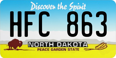 ND license plate HFC863