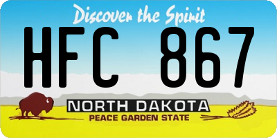 ND license plate HFC867