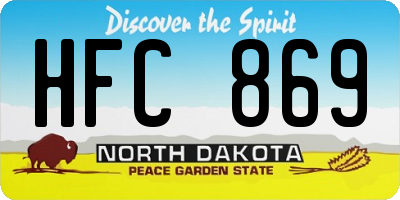 ND license plate HFC869