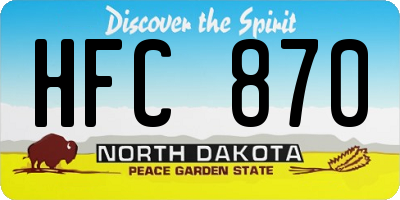 ND license plate HFC870