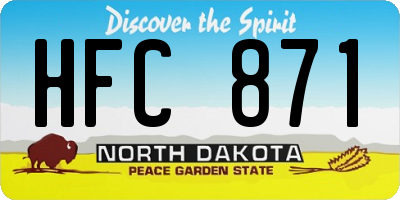 ND license plate HFC871