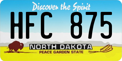 ND license plate HFC875