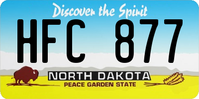 ND license plate HFC877