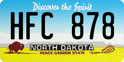 ND license plate HFC878