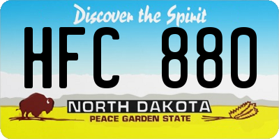 ND license plate HFC880