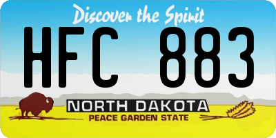 ND license plate HFC883