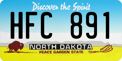 ND license plate HFC891