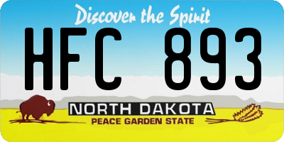 ND license plate HFC893