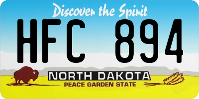ND license plate HFC894