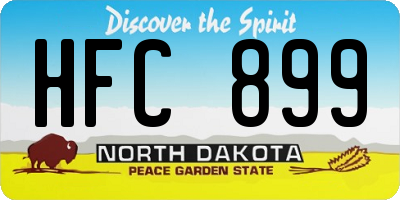 ND license plate HFC899