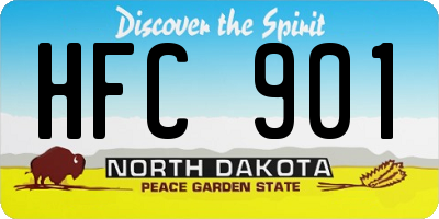 ND license plate HFC901