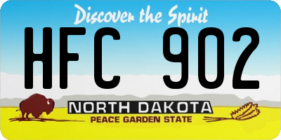 ND license plate HFC902