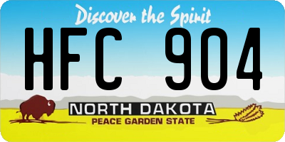 ND license plate HFC904