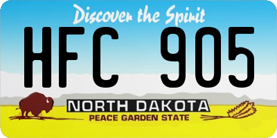 ND license plate HFC905
