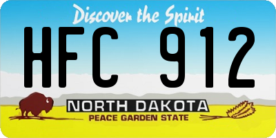 ND license plate HFC912