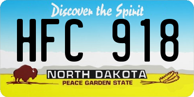 ND license plate HFC918