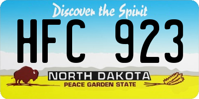 ND license plate HFC923