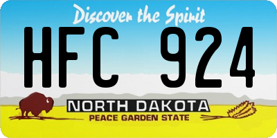 ND license plate HFC924